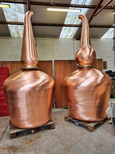 Copper pot stills manufactured in Ireland by Assan Engineering
