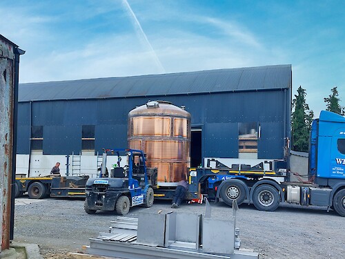 The largest Irish made copper stills in over 50 years ready to be delivered